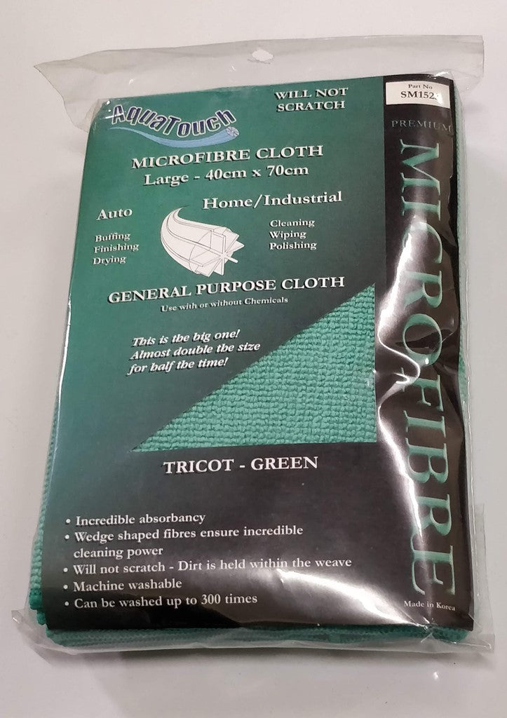 Aquatouch General Purpose Microfibre Cloths - Green Large